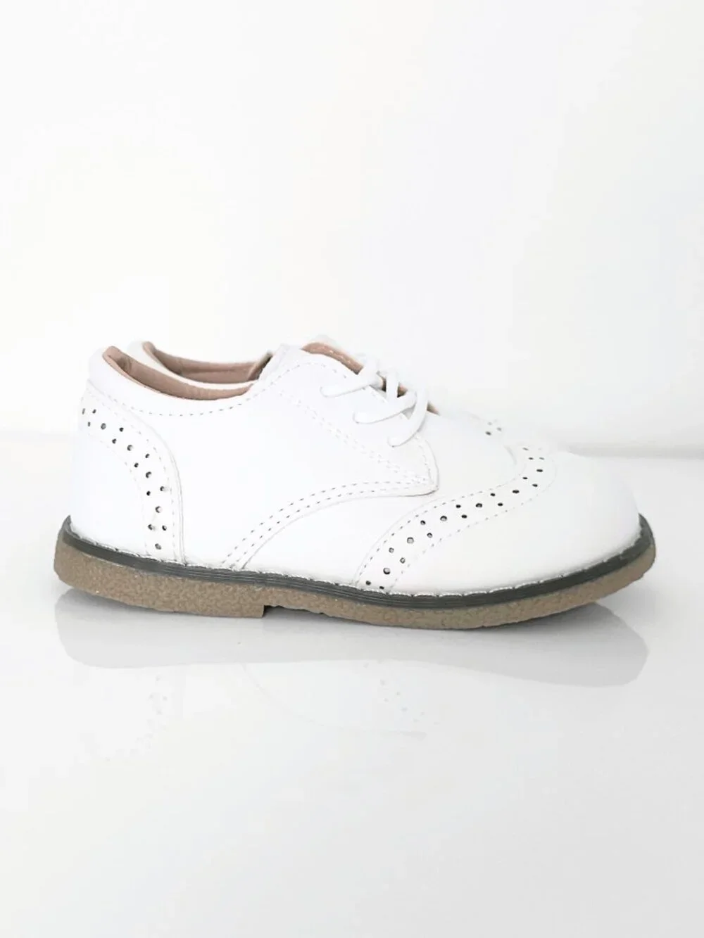 NWT Handsome Boys Classic Oxfords Baby Toddler Kids Children's Shoes White 6.5